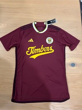 adidas Maroon and Yellow Portland Timbers Soccer Jersey